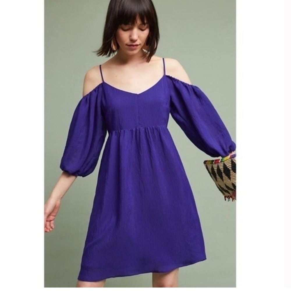 Anthropologie Moulinette Soeurs Carina Open Shoulder Mini Dress